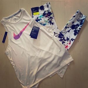 Nike one leggings wit Nike dri-fit top
